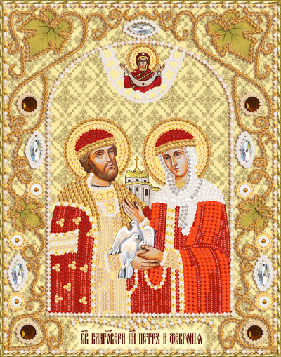 Вышивка Золотое Руно РТ-061 Икона «Святые Петр и Феврония»